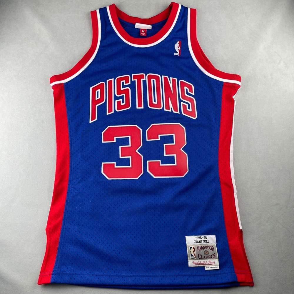 Detroit Pistons Jersey Men M Blue NBA Mitchell & Ness Swingman Grant Hill 33 New